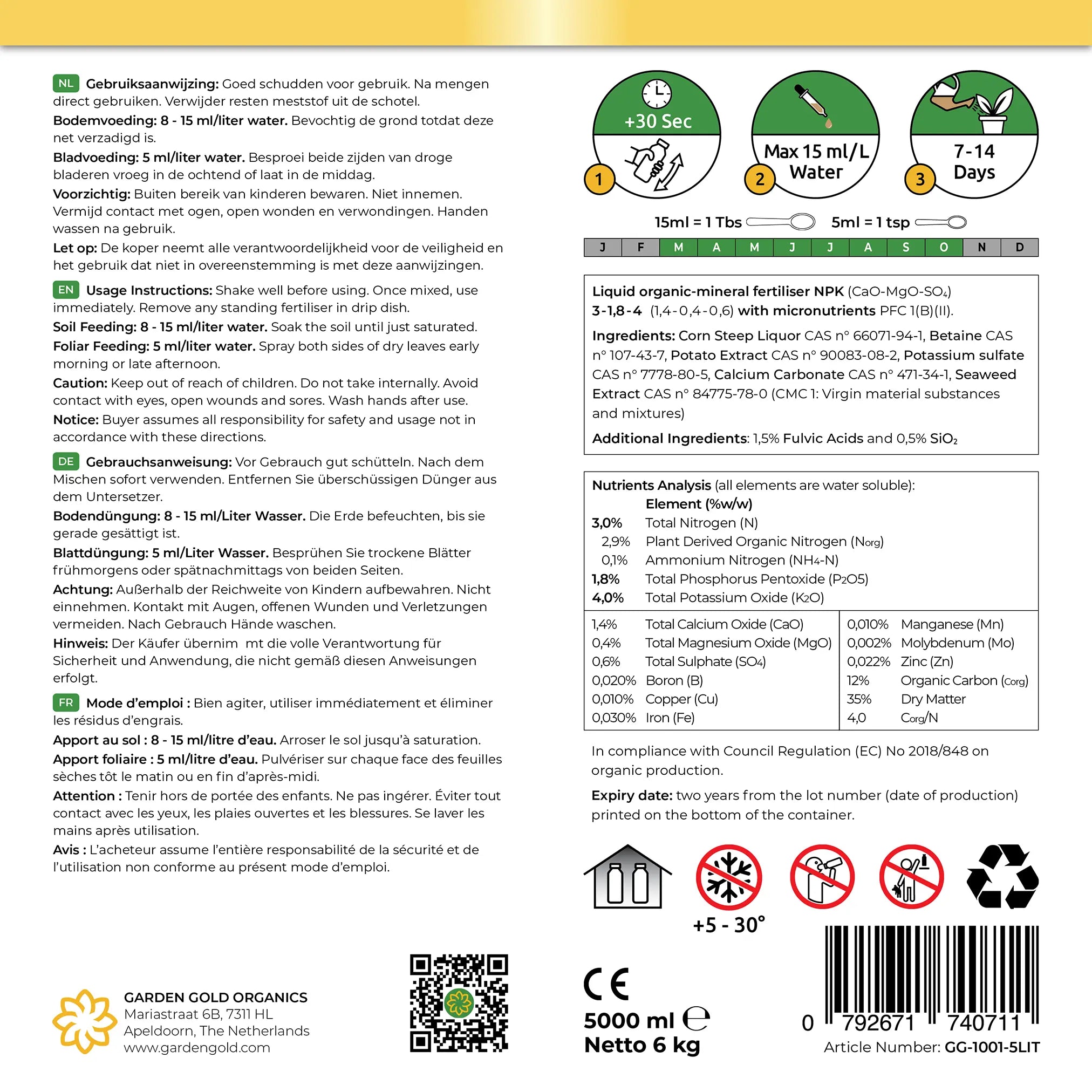 GARDEN GOLD - Product Label - Houseplant Formula
